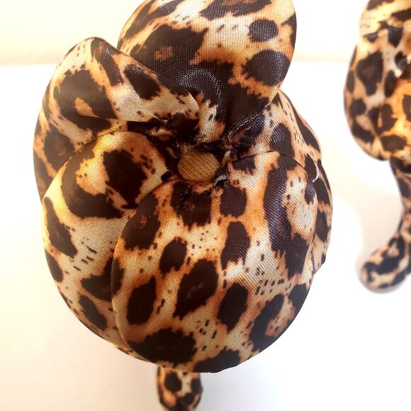 Lemonade Leopard Print 4 inch Wedge Sandals with Rose Sz 7M - Picture 5 of 6